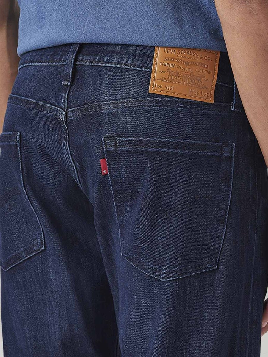 Levi's 513 Dark Blue Slim Straight Fit Mid Rise Jeans - Jack N Jeans