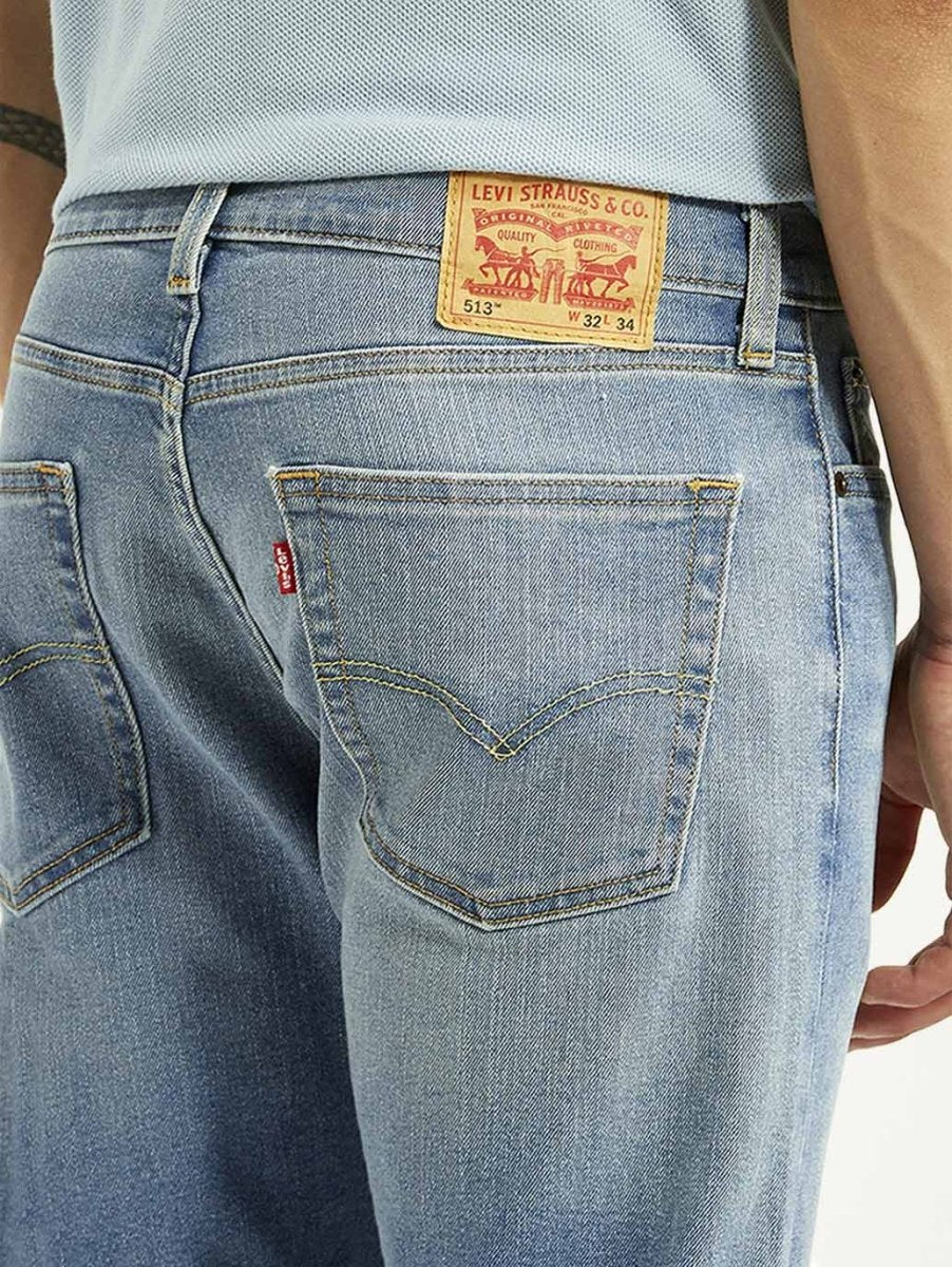 Levi's 513 Light Blue Slim Straight Fit Mid Rise Jeans - Jack N Jeans